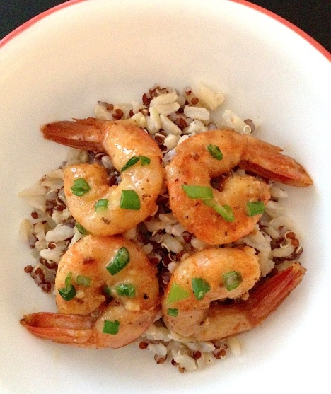 Sautéed shrimp & brown rice | On Mill Road